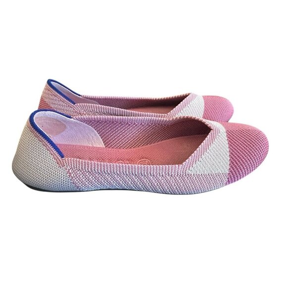 Rothy's Limited Edition Pink Captoe Flats Breast Cancer Awareness Retired Sz 8.5 - Picture 1 of 8